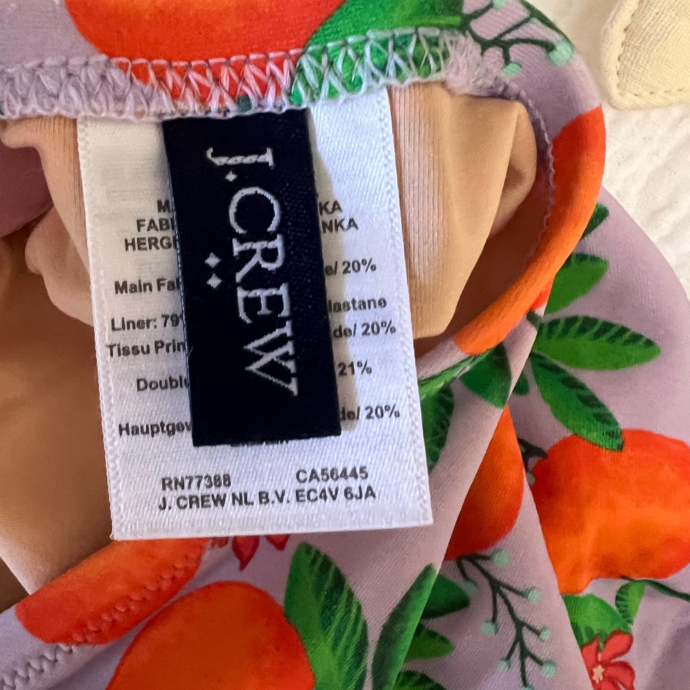 J. Crew Vibrant Fruit Print One Piece Bandeau Swimsuit - Picture 2 of 5